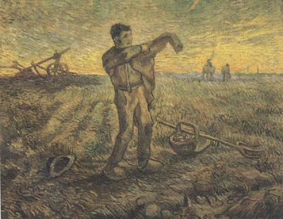 Vincent Van Gogh Evening:The End of the Day (nn04)